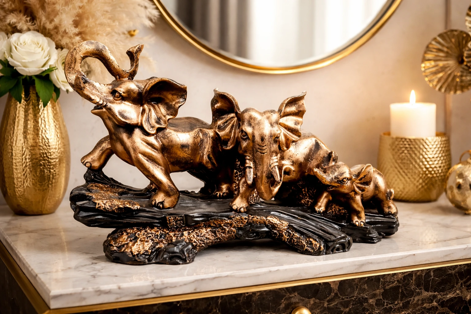 Elephant Family Statue